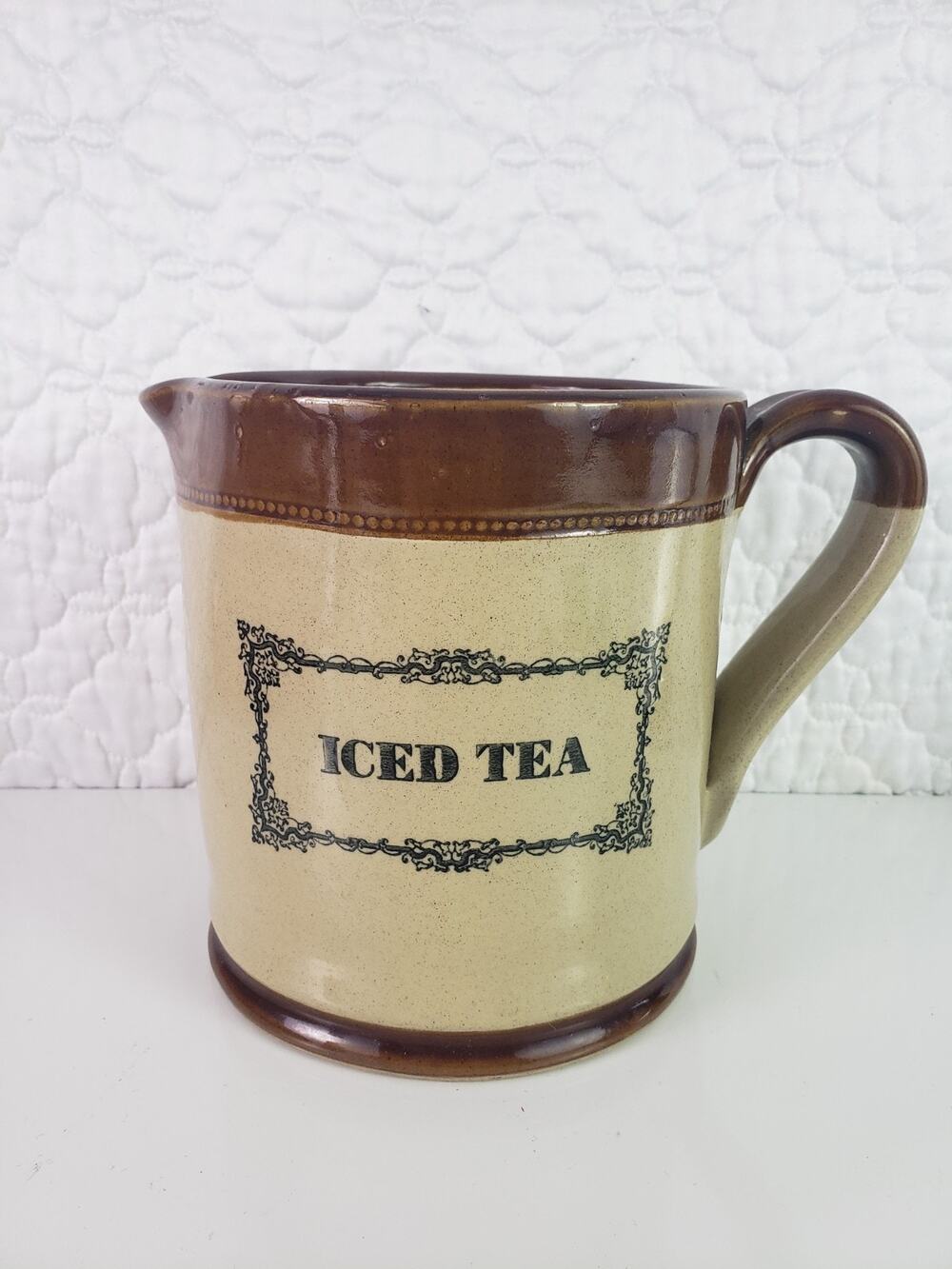 Moira Pottery Co. Stoneware Iced Tea Pitcher England Farmhouse Country